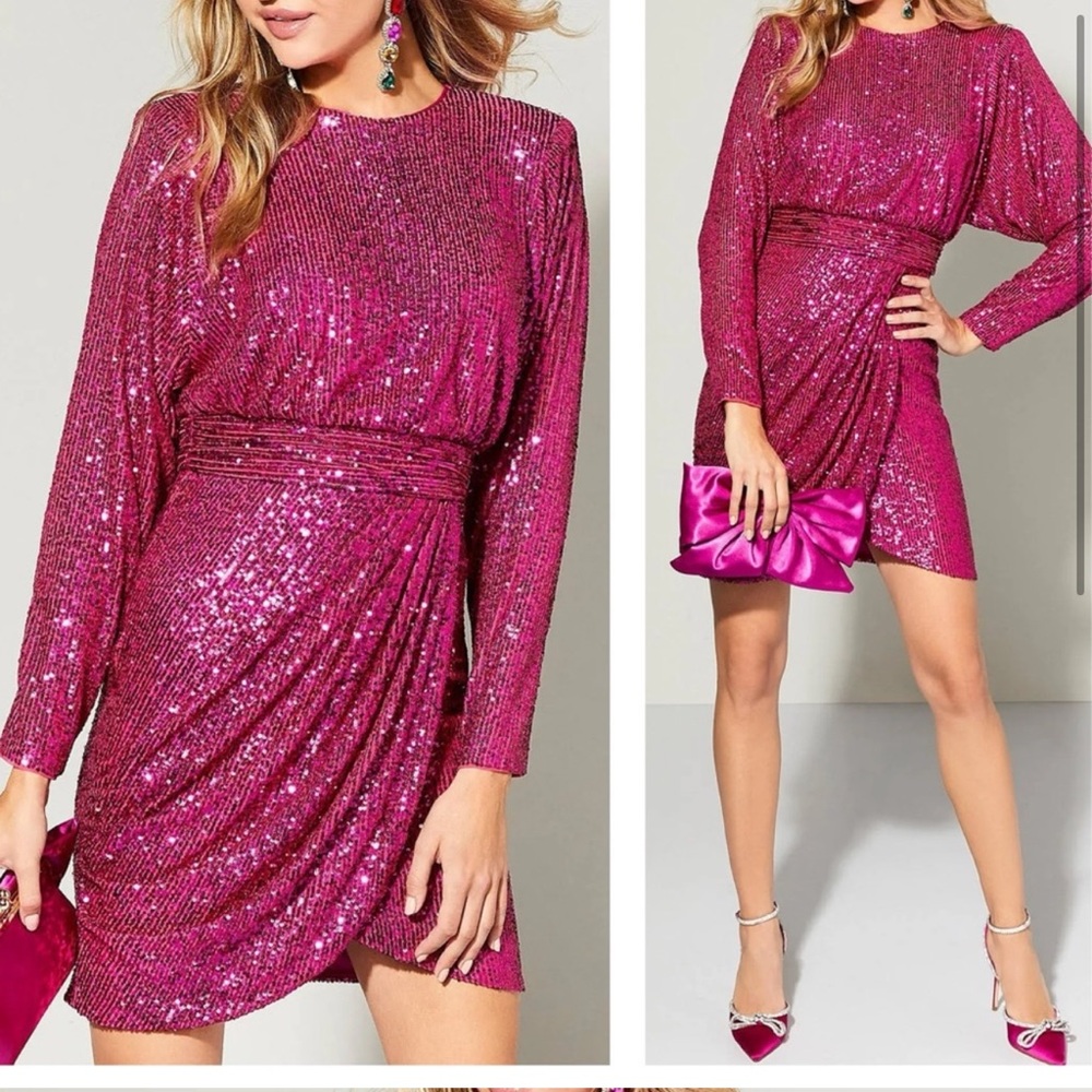 Eliza J Pink Sequin Dress - Picture 8 of 8